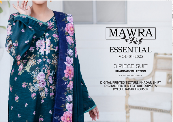 Mawra Essential Printed Khaddar Suit 3 pcs