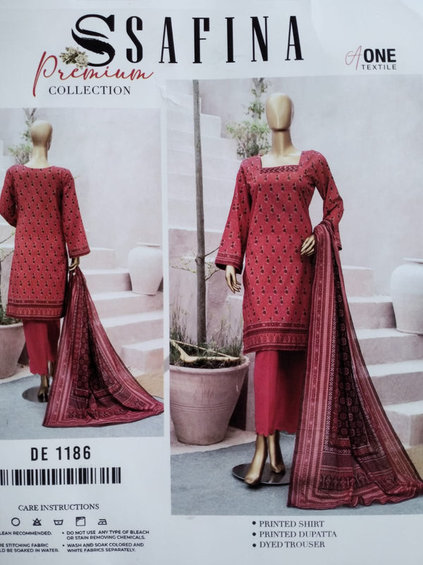 Safina Unstitched Lawn 3 Piece – Elegant Breeze Collection
