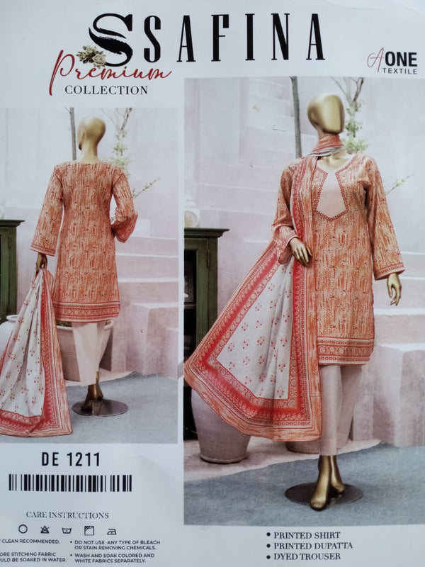 Safina Unstitched Lawn 3 Piece – Everyday Luxury