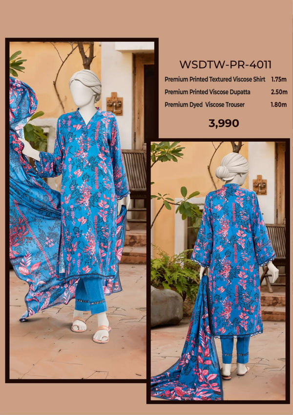 MTJ  Premium Printed Twill Bana Dora texure  Viscose  03 Piece WINTER Collection Vol-04!